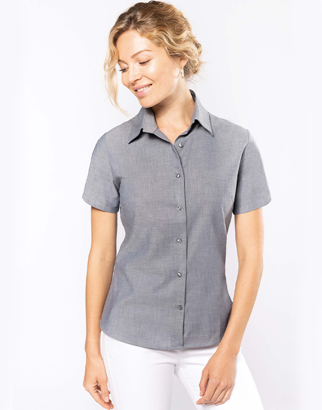 CHEMISE OXFORD MANCHES COURTES FEMME