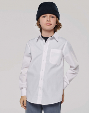 CHEMISE POPELINE MANCHES LONGUES ENFANT