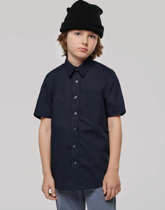 CHEMISE POPELINE MANCHES COURTES ENFANT