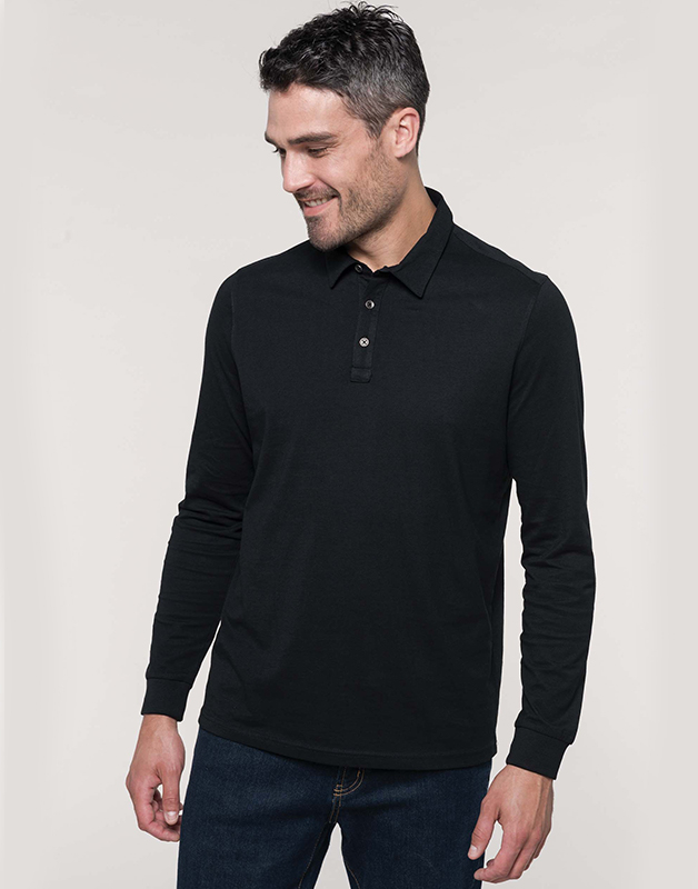 Polo jersey manches longues homme