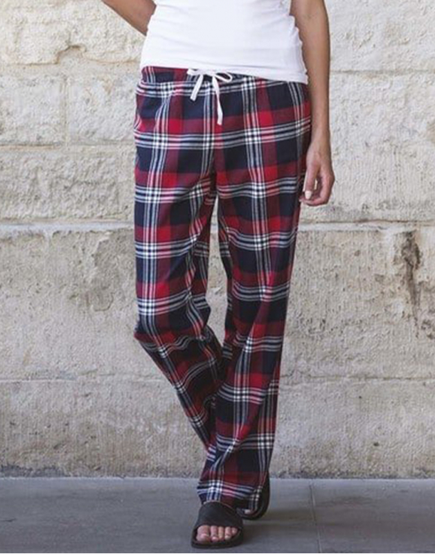 Pantalon femme à motif tartan